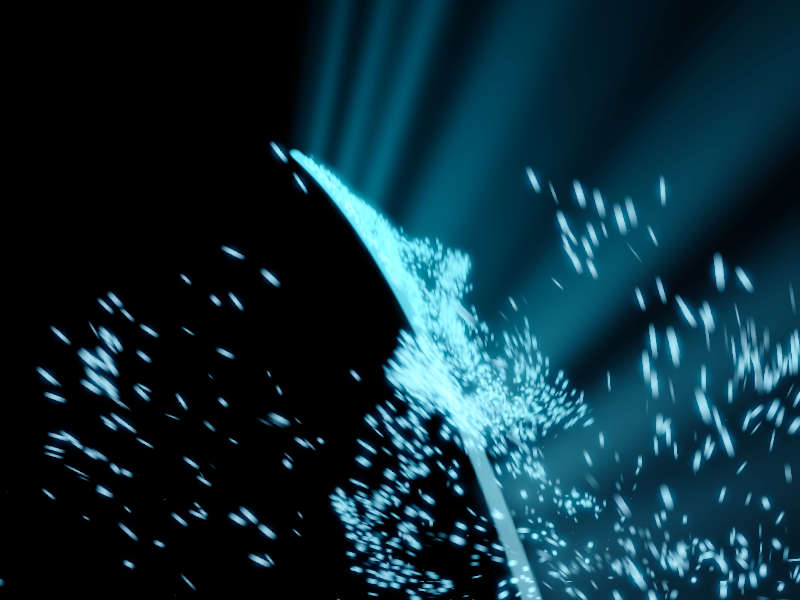Fusion Spline, Particles and God rays in motion graphics animation