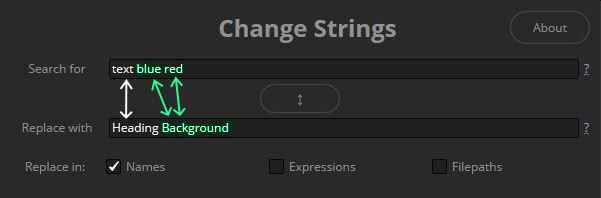 Multiple Searches in Change Strings with less Replace inputs