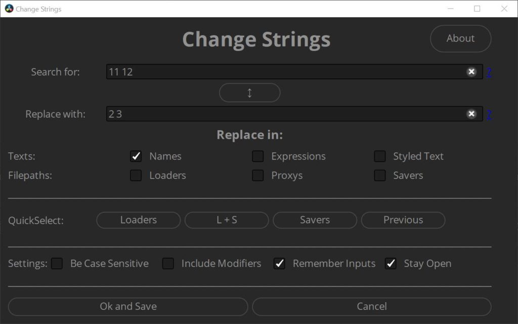 Change Strings search and batch replace names expression filepaths