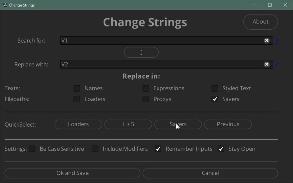 Change Strings to batch change Filepaths in Fusion or Resolve