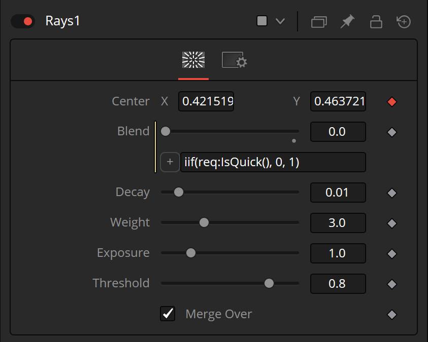 Expression to disable Rays tool