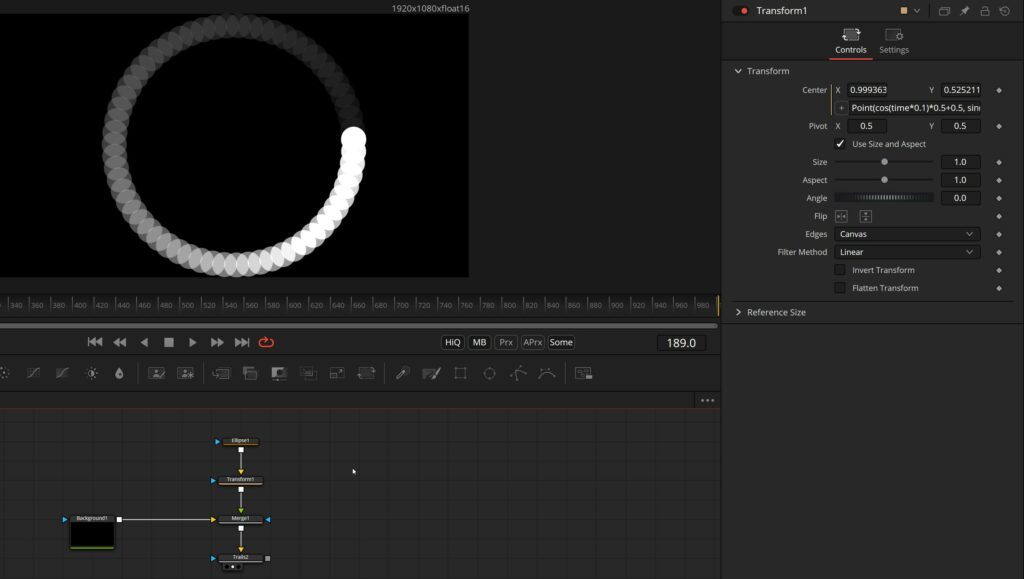 circular movement using sin and cos