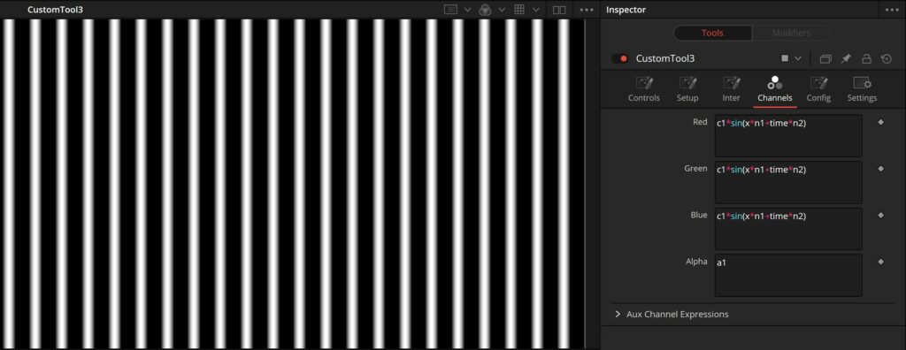 sin() in a custom tool