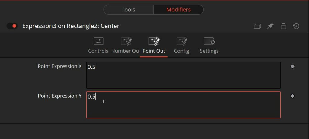 Fusion Expression Modifier Point Out Tab